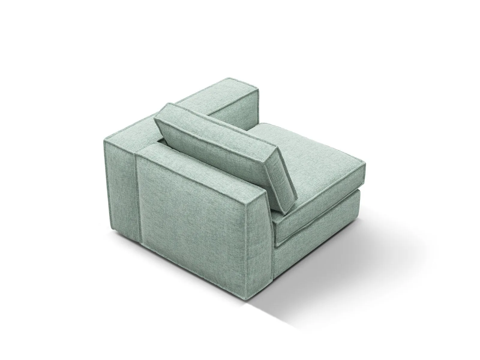 Pola Modulares 1-Sitzer Sofa Sitzelement, Rechte Seite, aus Samt oder Strukturstoff, 103x103 cm - Image 74