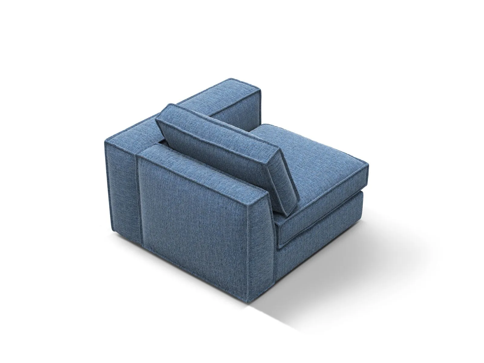 Pola Modulares 1-Sitzer Sofa Sitzelement, Rechte Seite, aus Samt oder Strukturstoff, 103x103 cm - Image 84