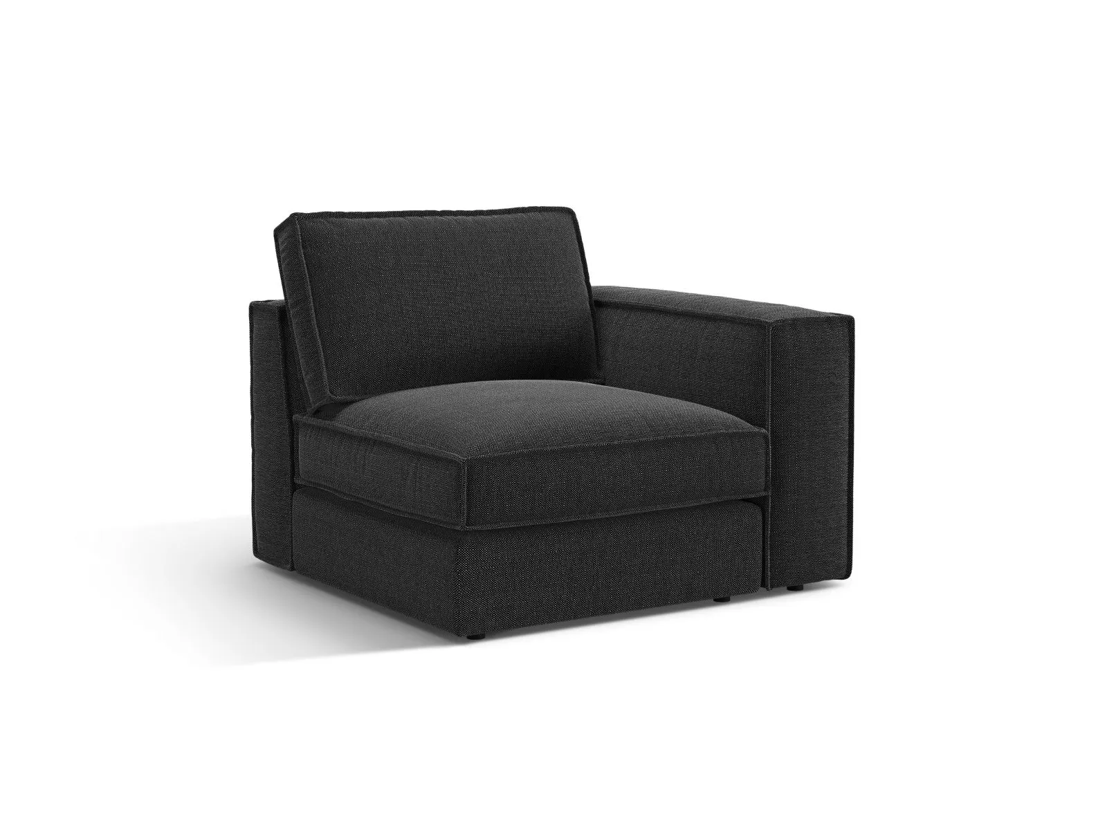 Pola Modulares 1-Sitzer Sofa Sitzelement, Rechte Seite, aus Samt oder Strukturstoff, 103x103 cm - Image 86