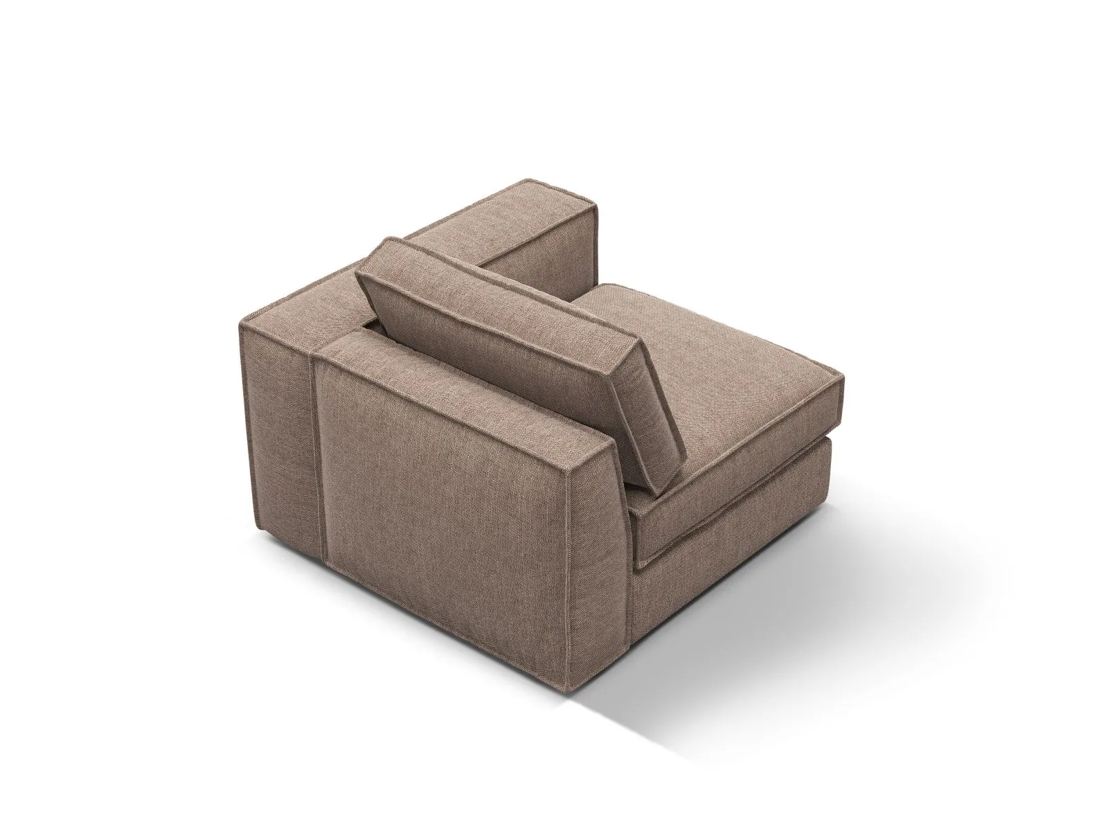 Pola Modulares 1-Sitzer Sofa Sitzelement, Rechte Seite, aus Samt oder Strukturstoff, 103x103 cm - Image 94