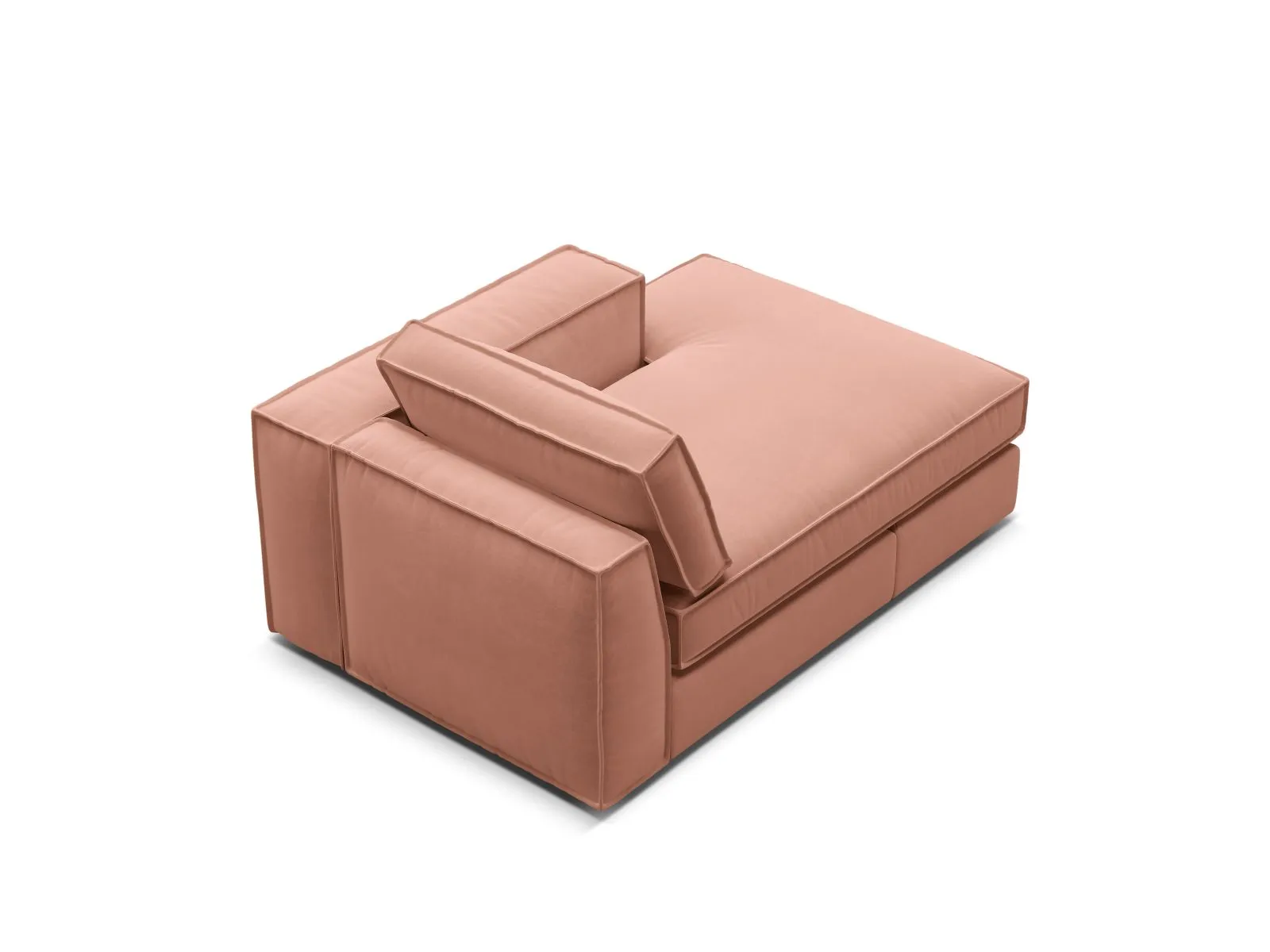 Pola Modulares 1-Sitzer Sofa Sitzelement, Rechte Seite, aus Samt oder Strukturstoff, 103x158 cm - Image 39