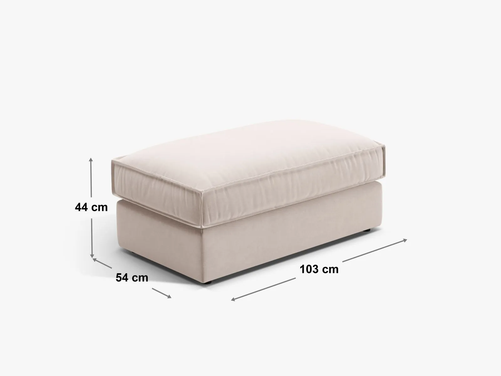 Pola Pouf aus Samt oder Strukturstoff, 103x54 cm - Image 2