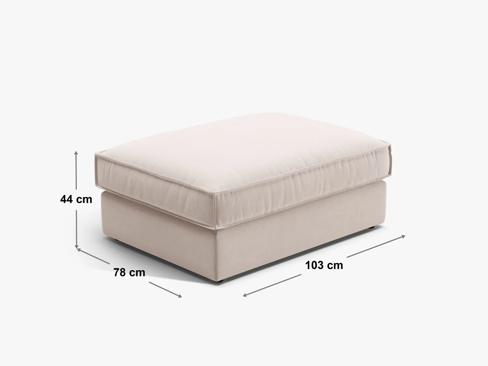 Pola Pouf aus Samt oder Strukturstoff, 103x78 cm - Image 54