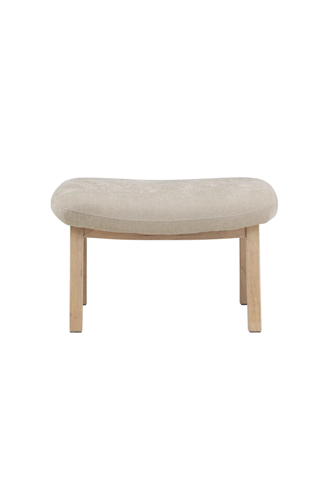 Pouf Rile aus Gummiholz in tünchenfarbenem Beige