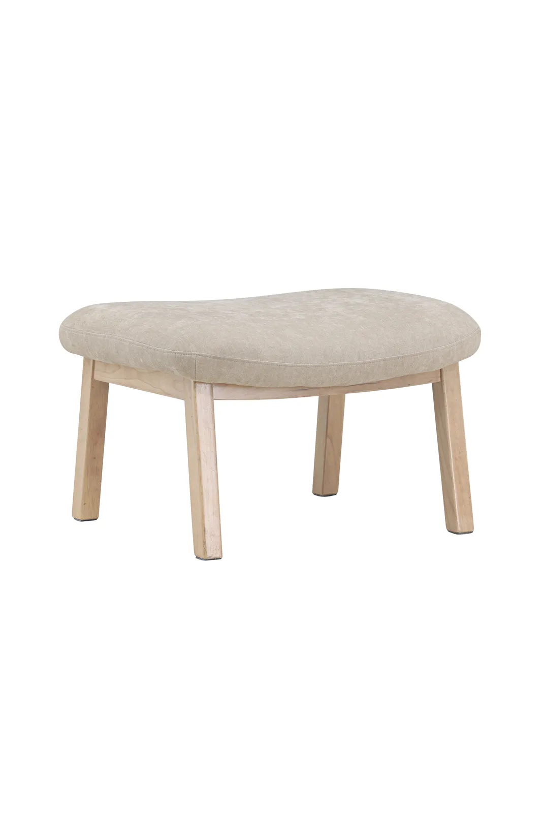 Pouf Rile aus Gummiholz in tünchenfarbenem Beige - Image 5