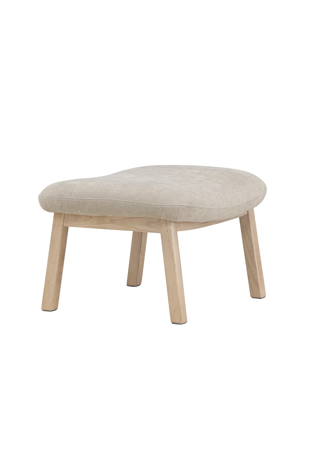 Pouf Rile aus Gummiholz in tünchenfarbenem Beige - Image 6