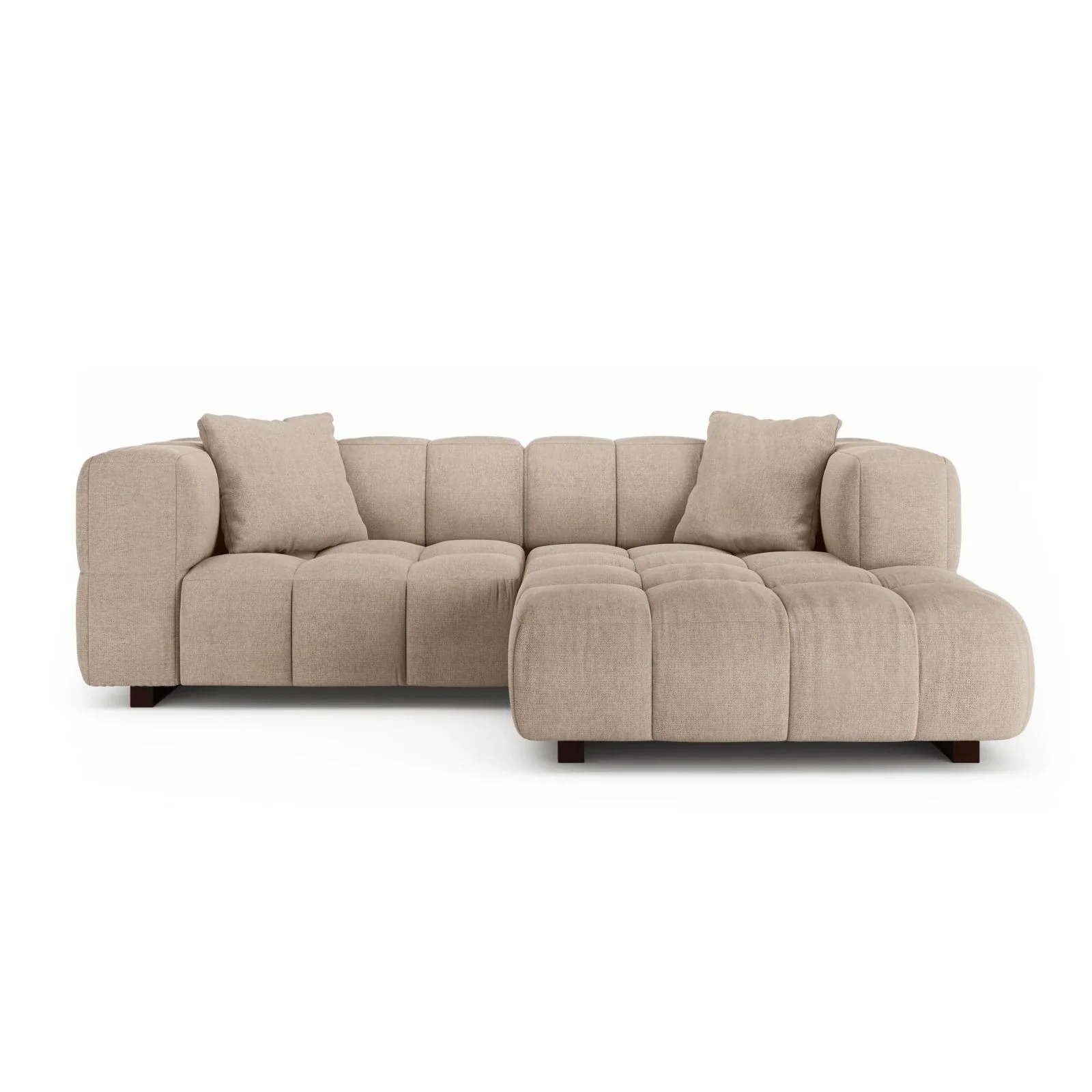 Puma 3-Sitzer Ecksofa Rechts mit Schlaffunktion, aus Samt oder Strukturstoff, 260x164 cm