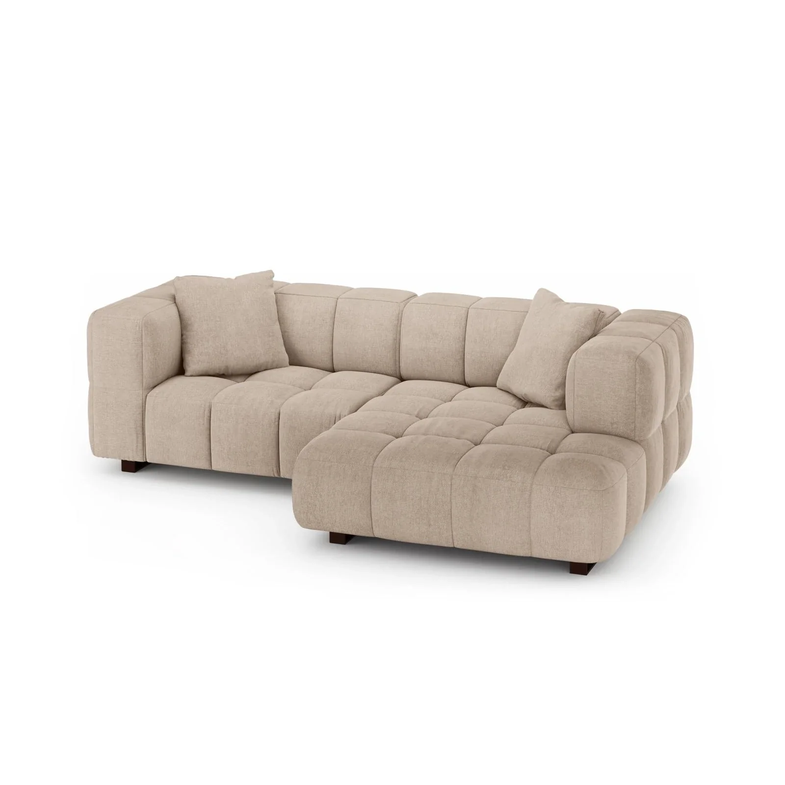 Puma 3-Sitzer Ecksofa Rechts mit Schlaffunktion, aus Samt oder Strukturstoff, 260x164 cm - Image 4