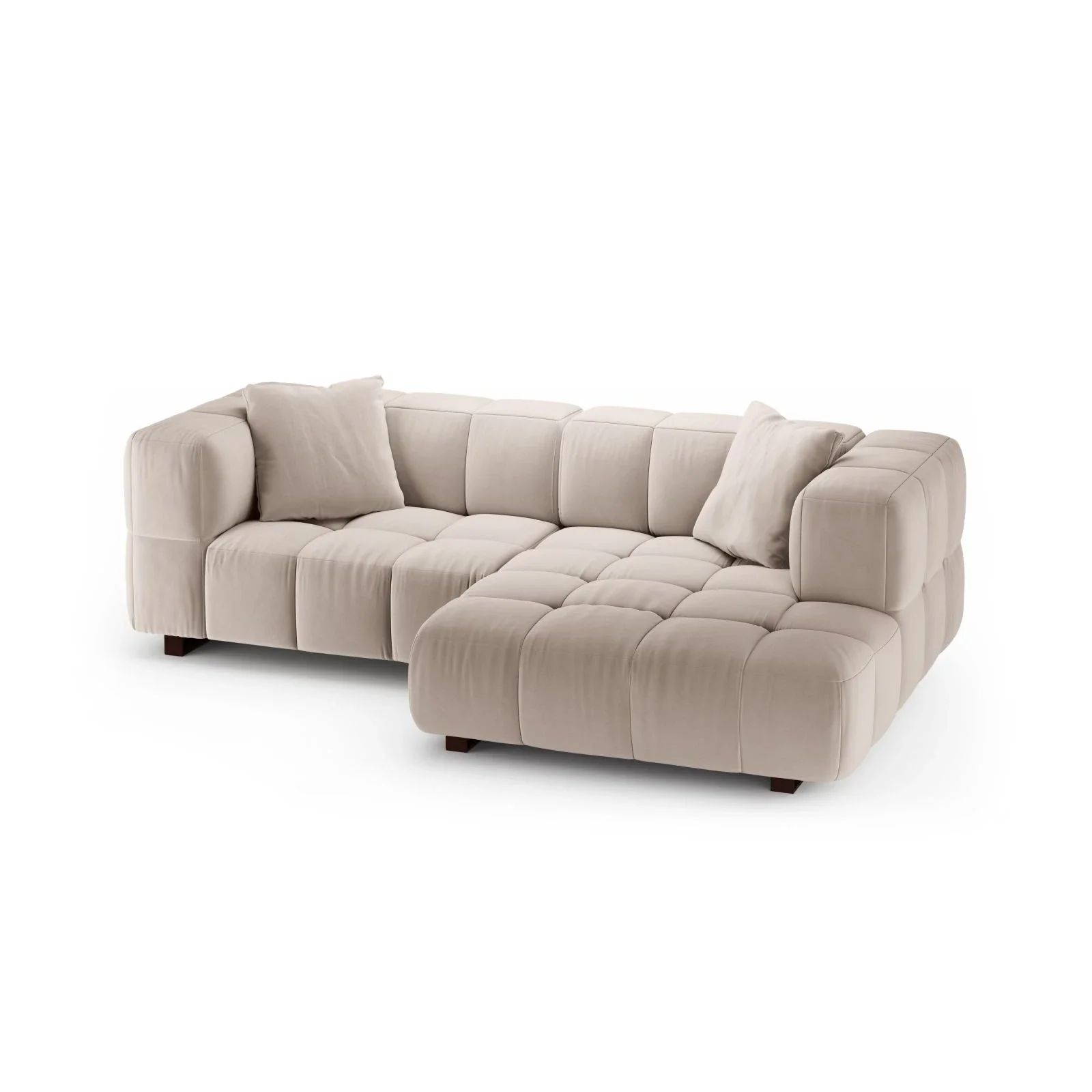 Puma 3-Sitzer Ecksofa Rechts mit Schlaffunktion, aus Samt oder Strukturstoff, 260x164 cm - Image 46