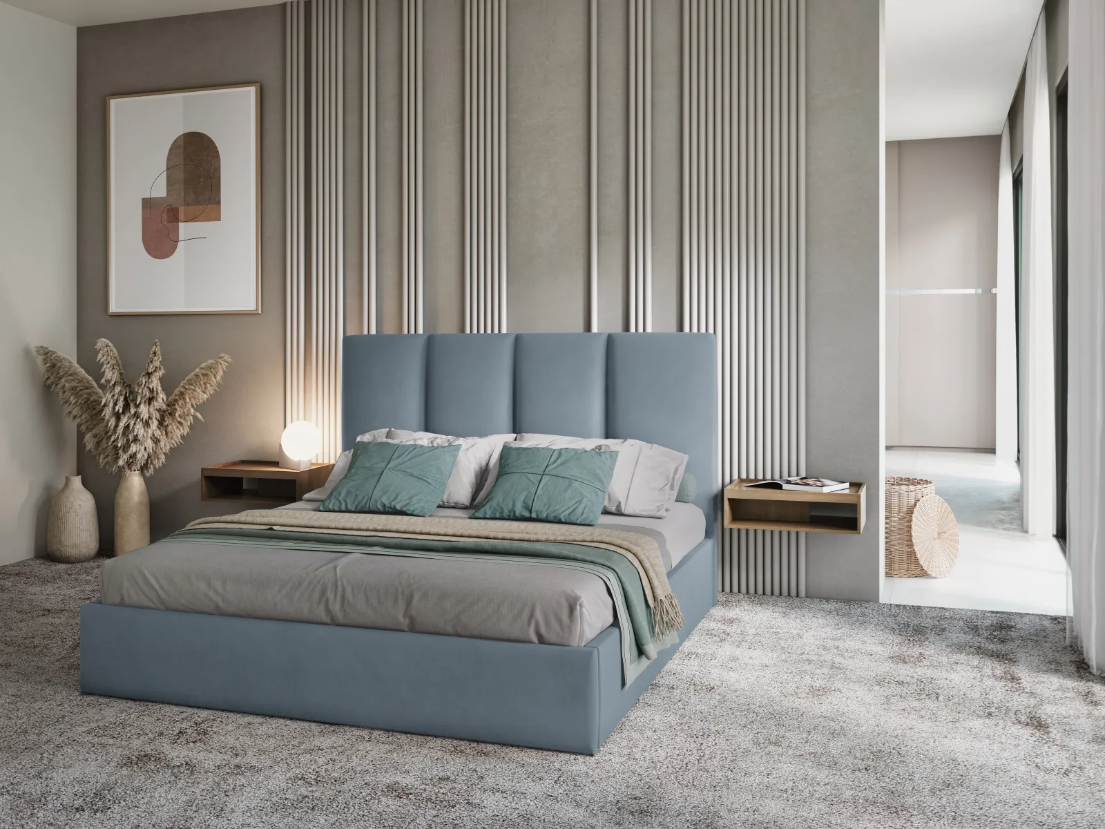 Pyla Bett mit Stauraum und Kopfteil in Samt, 140x200 cm - Image 26