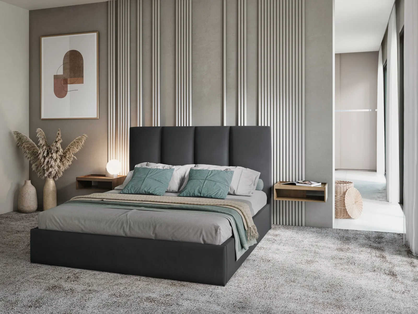 Pyla Bett mit Stauraum und Kopfteil in Samt, 160x200 cm - Image 50