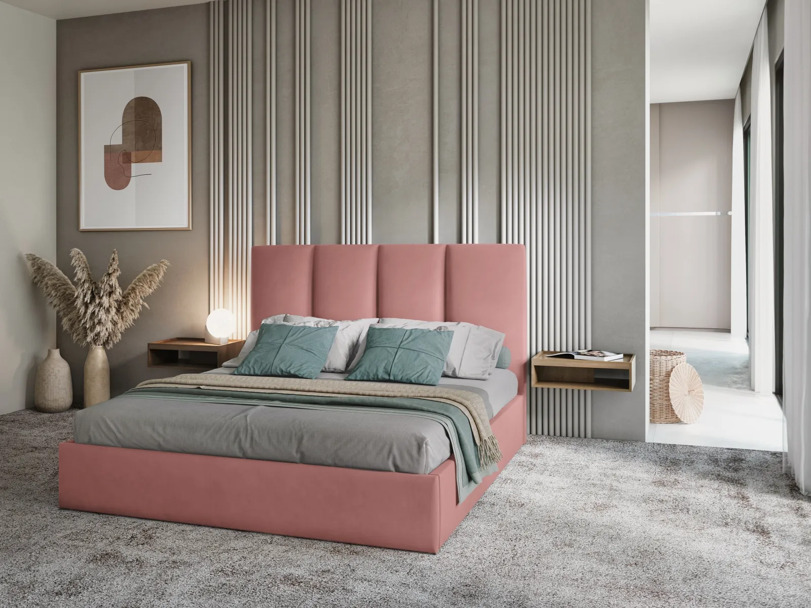 Pyla Bett mit Stauraum und Kopfteil in Samt, 180x200 cm - Image 18