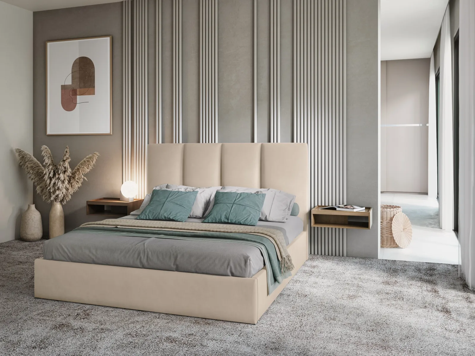 Pyla Bett mit Stauraum und Kopfteil in Samt, 180x200 cm - Image 2