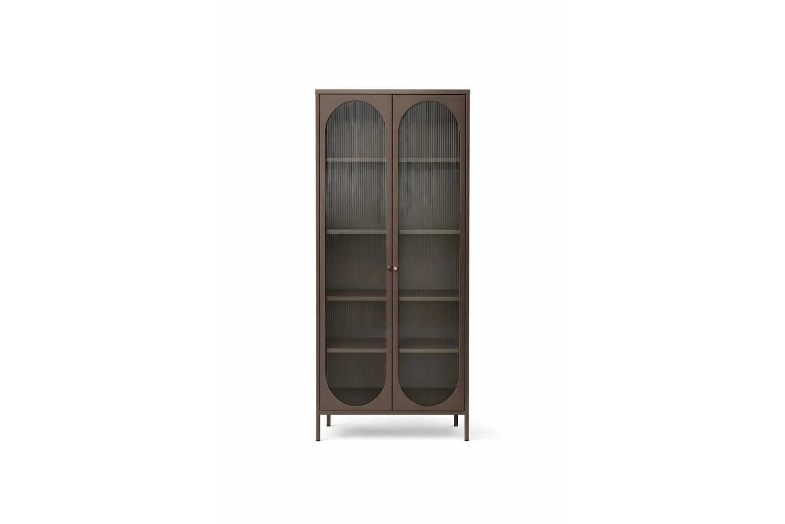 Regal Lima aus Stahl mit Glas in braun, 80x35x180 cm