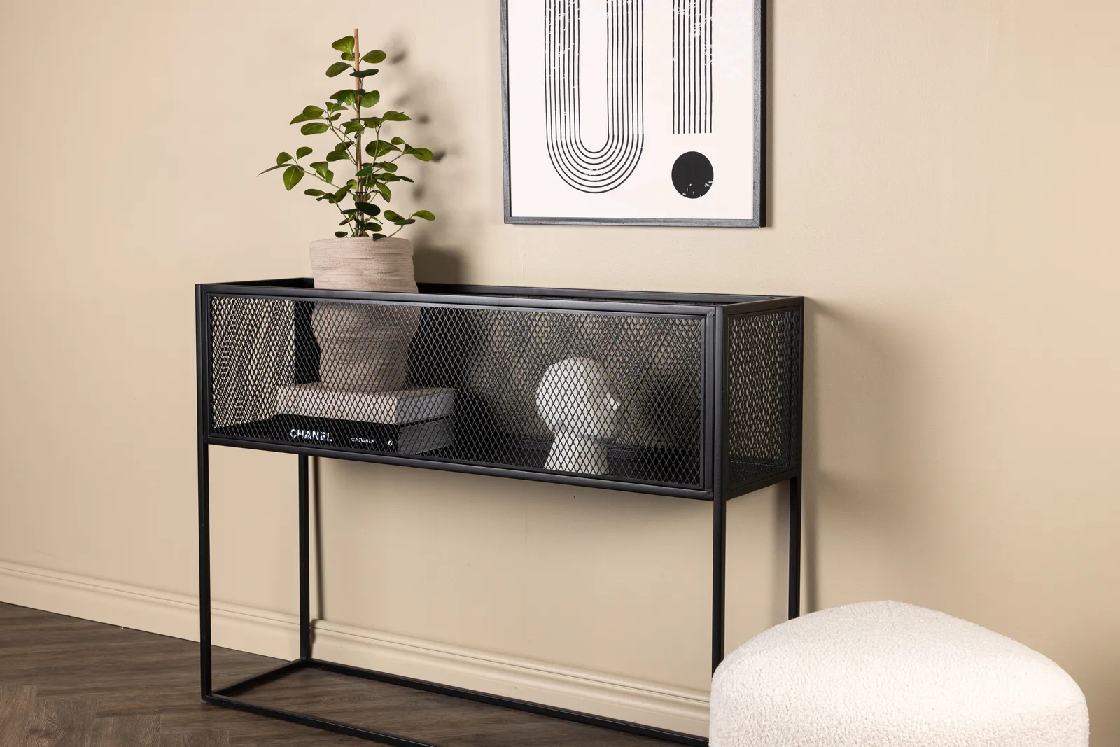 Regal Netz aus Stahl in schwarz, 30x110x80 cm - Image 3