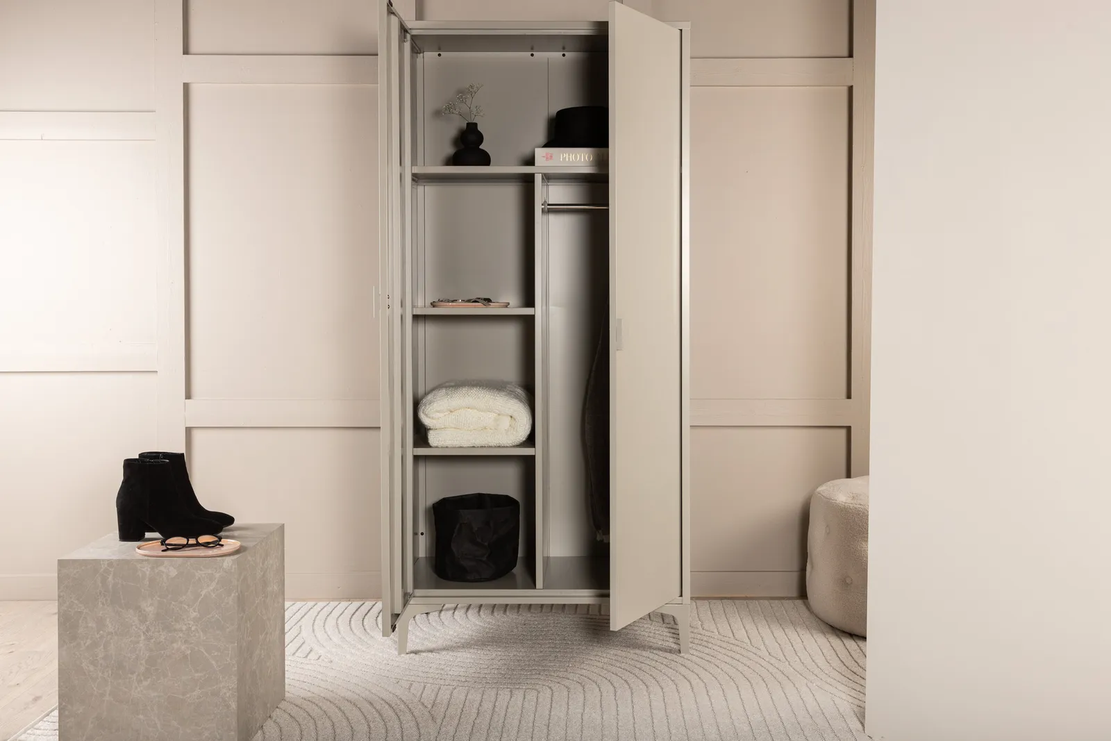 Regal Piring aus Stahl in hellgrau, 85x45x183 cm - Image 3