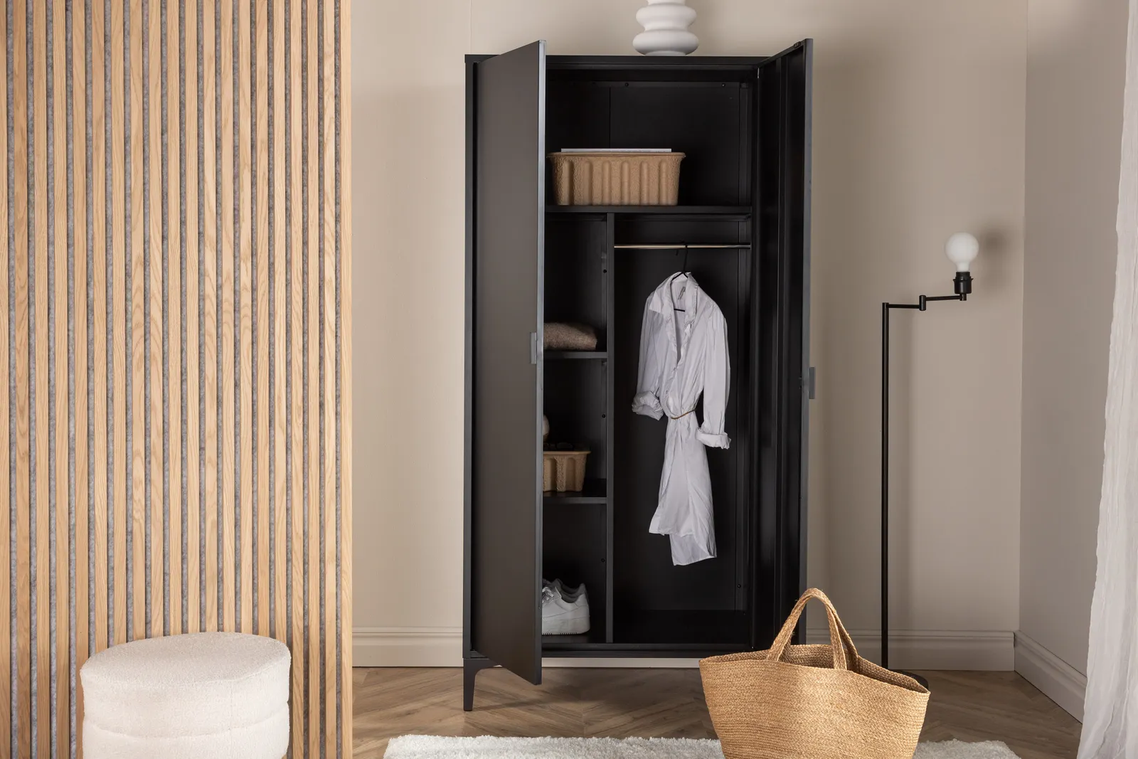 Regal Piring aus Stahl in schwarz, 45x85x183 cm - Image 3