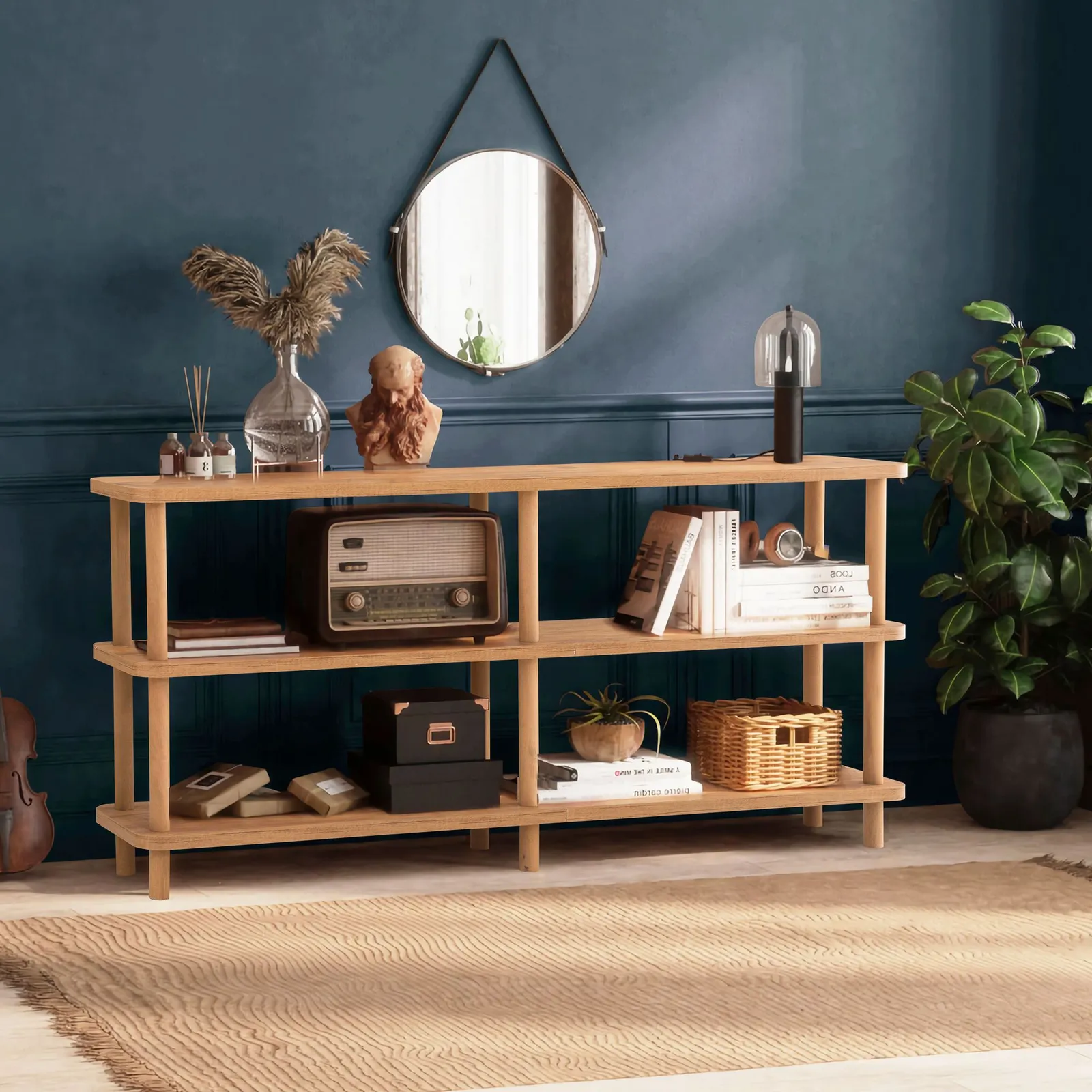 Regale Raca aus melaminbeschichteten Holz und Buche, 150×35×74.9 cm - Image 2