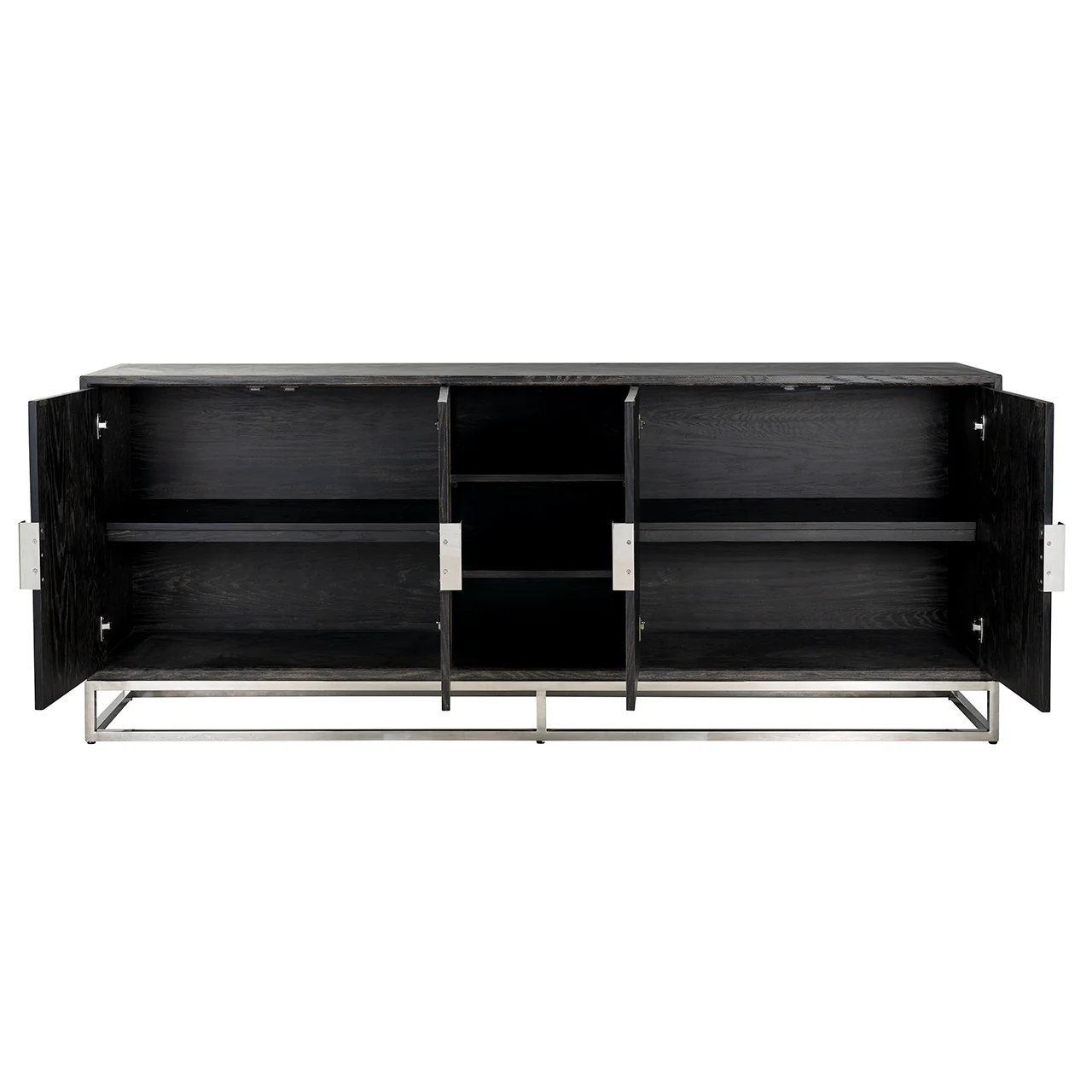 Anrichte Blackbone silver 4-Türen + offener raum (Black rustic) - Image 6