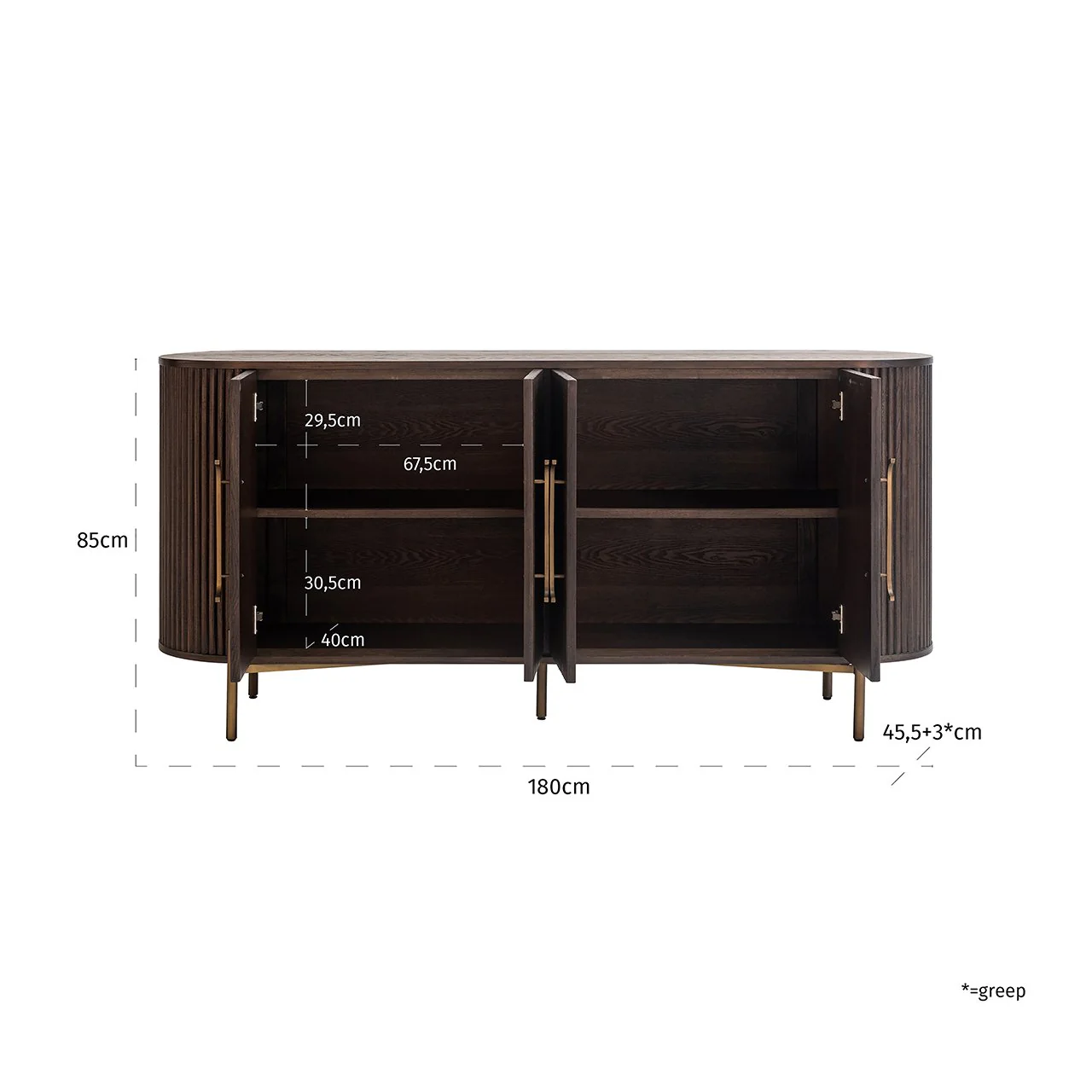 Anrichte Luxor 4-türig (Brown) - Image 4
