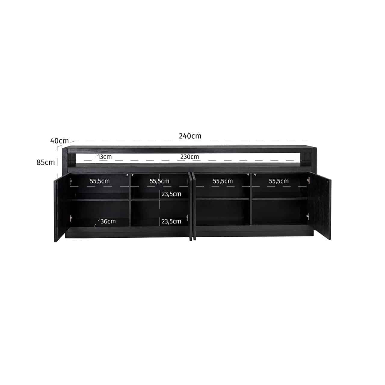 Anrichte Oakura 4-Türen (Black) - Image 4