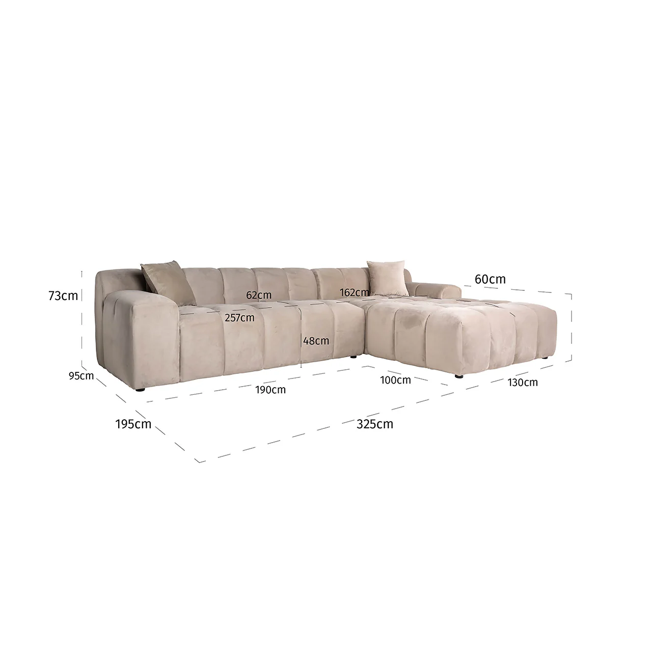 Couch Cube 3 Sitzer + Lounge Rechts (Quartz Khaki 903) - Image 6