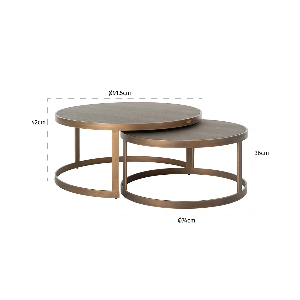 Couchtisch Bloomville set von 2 (Gold) - Image 2