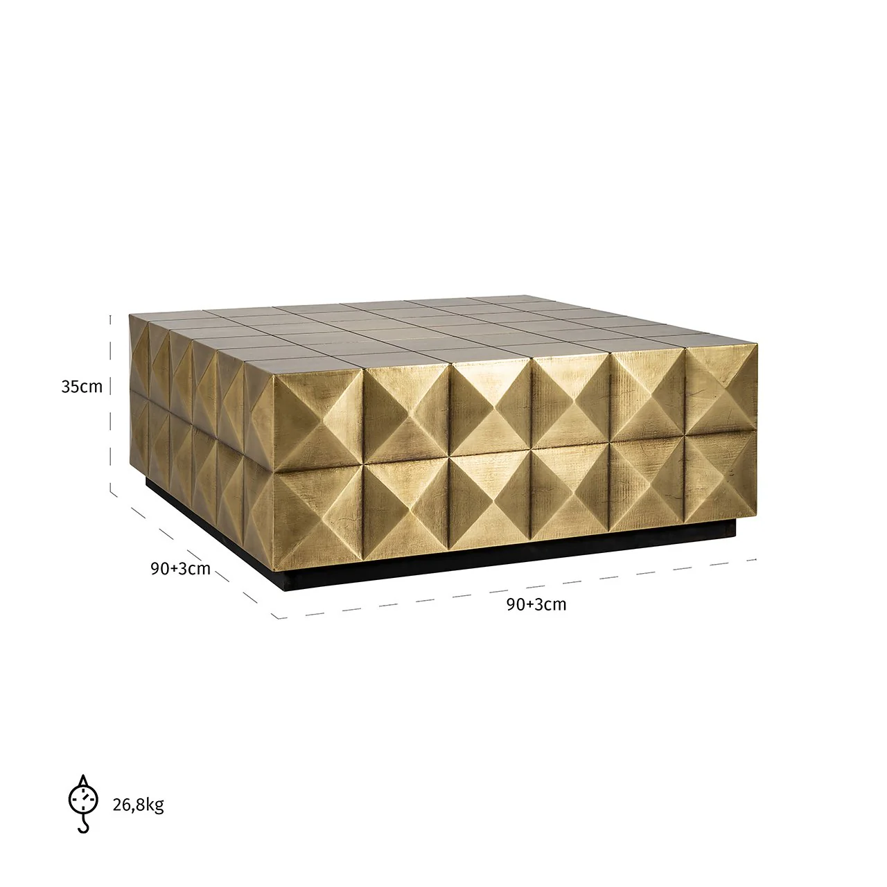 Couchtisch Collada inkl. glasplatte (Brushed Gold) - Image 4