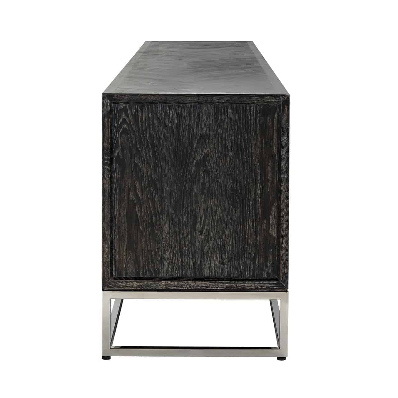 TV Kommode 220 Blackbone silver 4-Türen (Black rustic) - Image 2