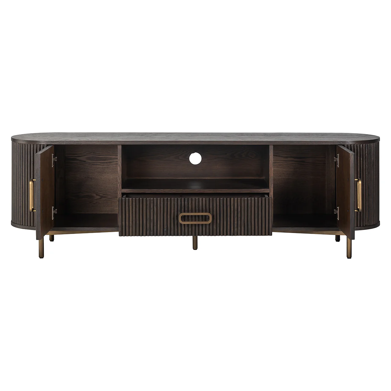 TV Kommode Luxor 2-Türen 1-Schublade (Brown) - Image 5