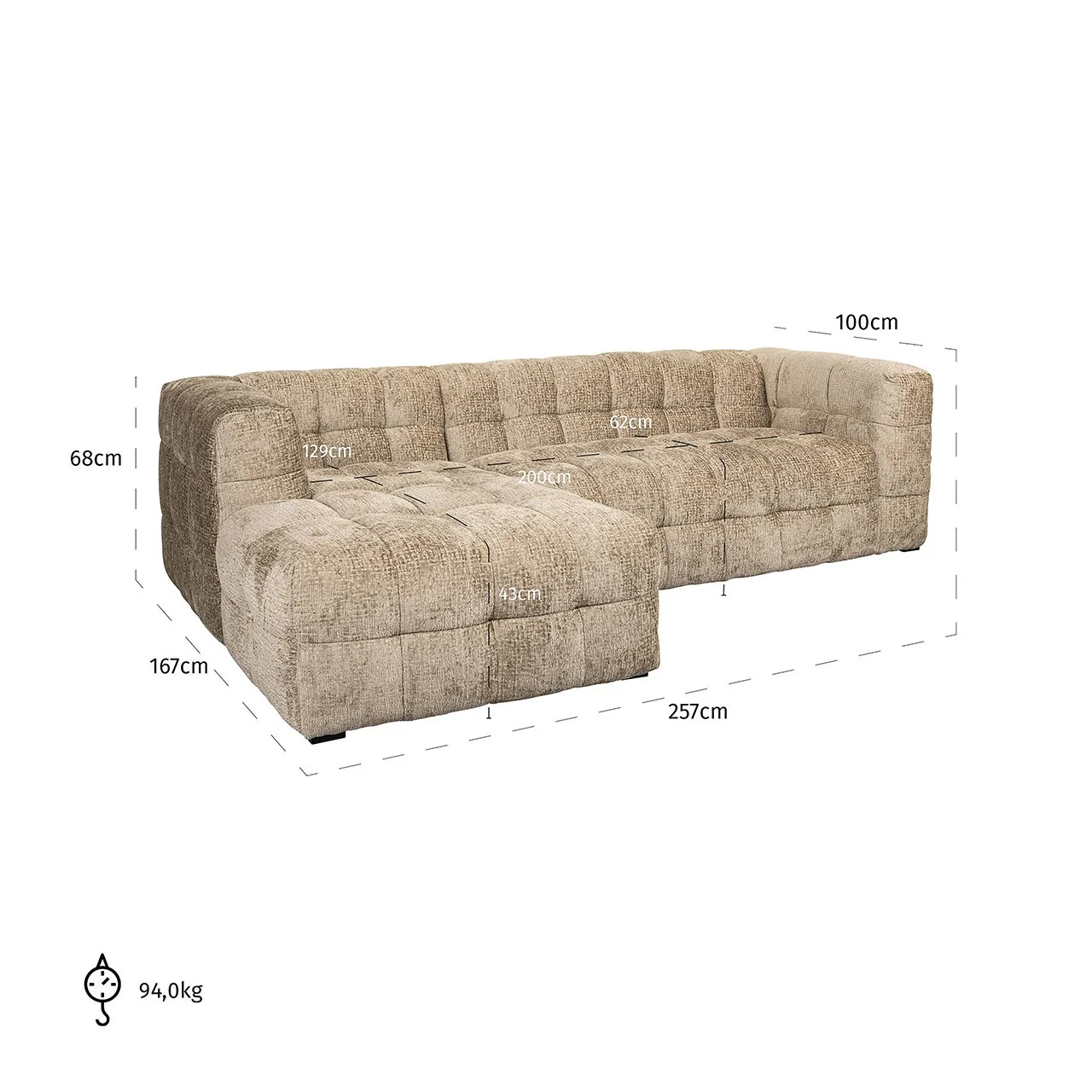 Sofa Merrol lounge links desert fusion (Fusion 109 desert) - Image 6