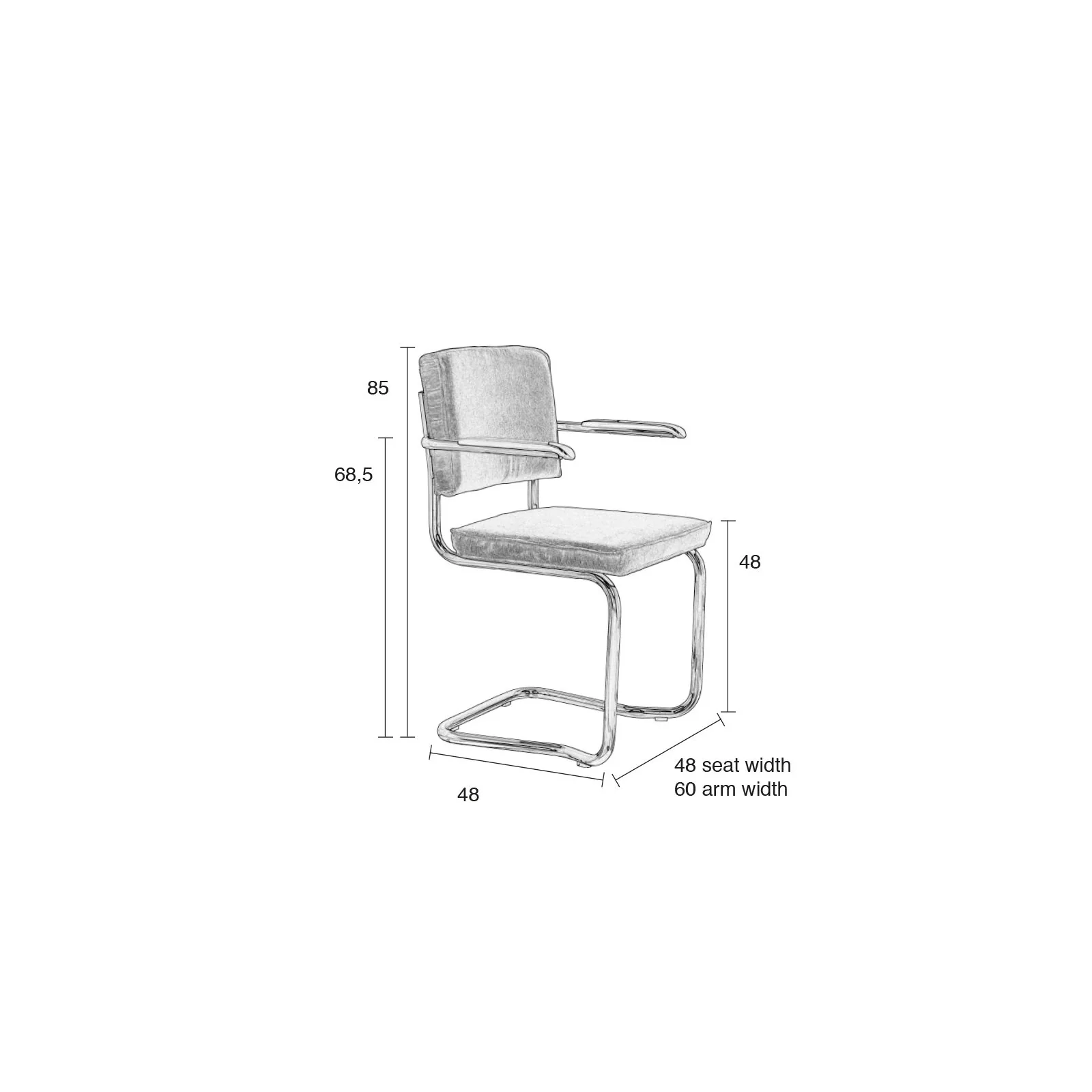 Ridge Rib Kink Essstuhl mit Armlehnen - Image 42