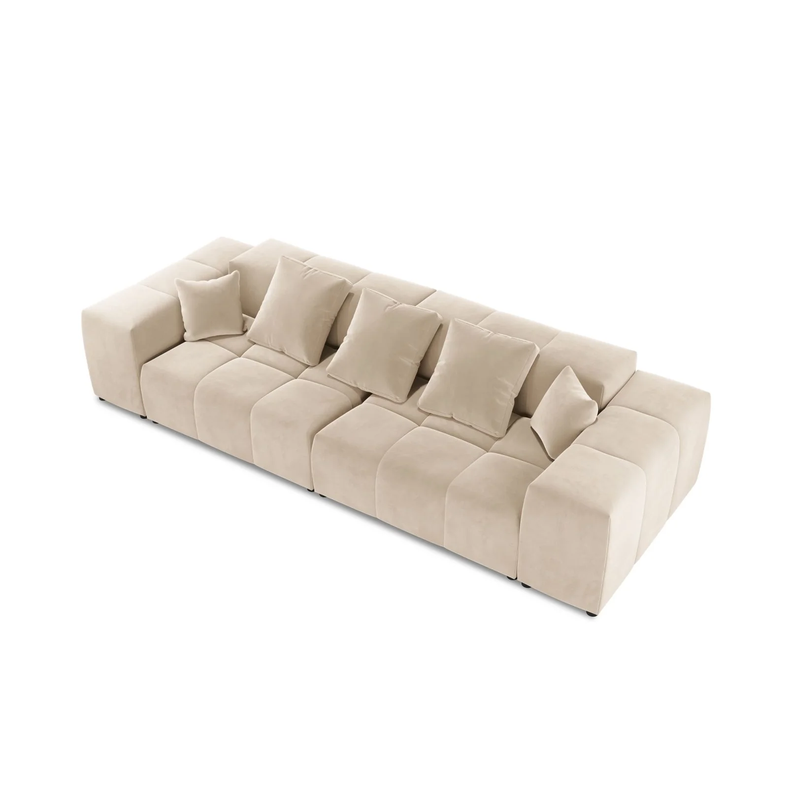 Rome 3-Sitzer Sofa aus Samt oder Strukturstoff, 320x120x75 cm - Image 4