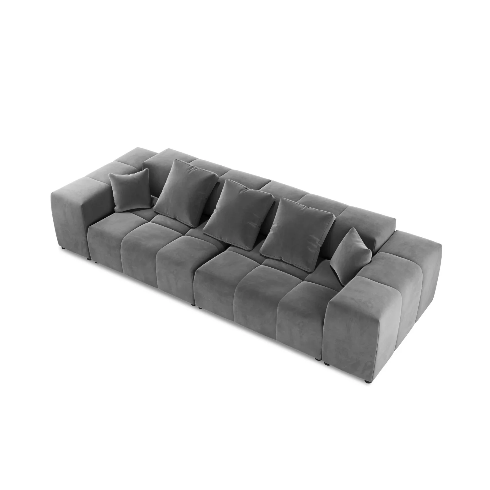 Rome 3-Sitzer Sofa aus Samt oder Strukturstoff, 320x120x75 cm - Image 40