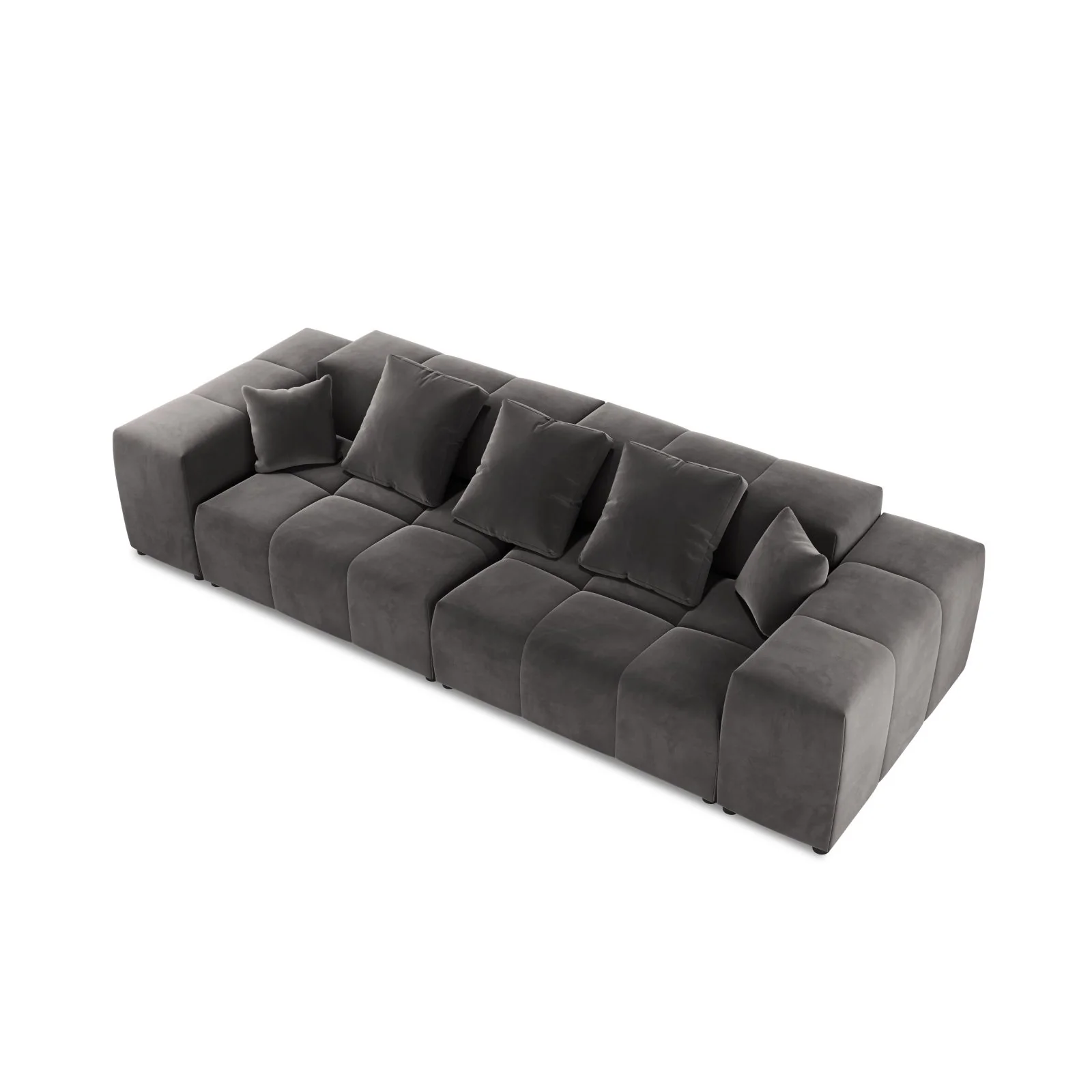 Rome 3-Sitzer Sofa aus Samt oder Strukturstoff, 320x120x75 cm - Image 46