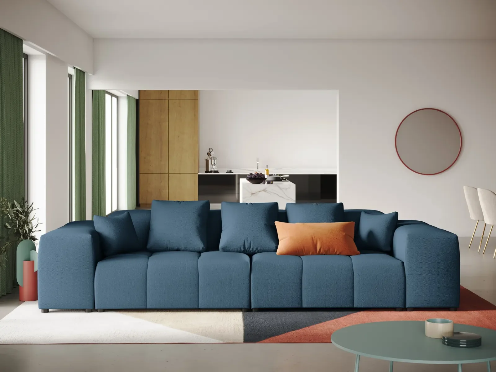 Rome 3-Sitzer Sofa aus Samt oder Strukturstoff, 320x120x75 cm - Image 84