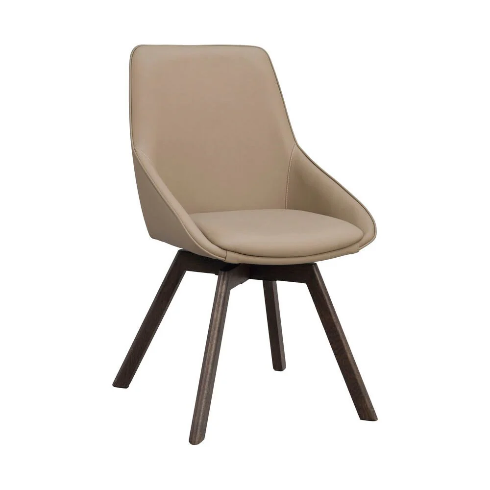 ALISON Essstuhl Beige/braun Leder 51x60x88cm