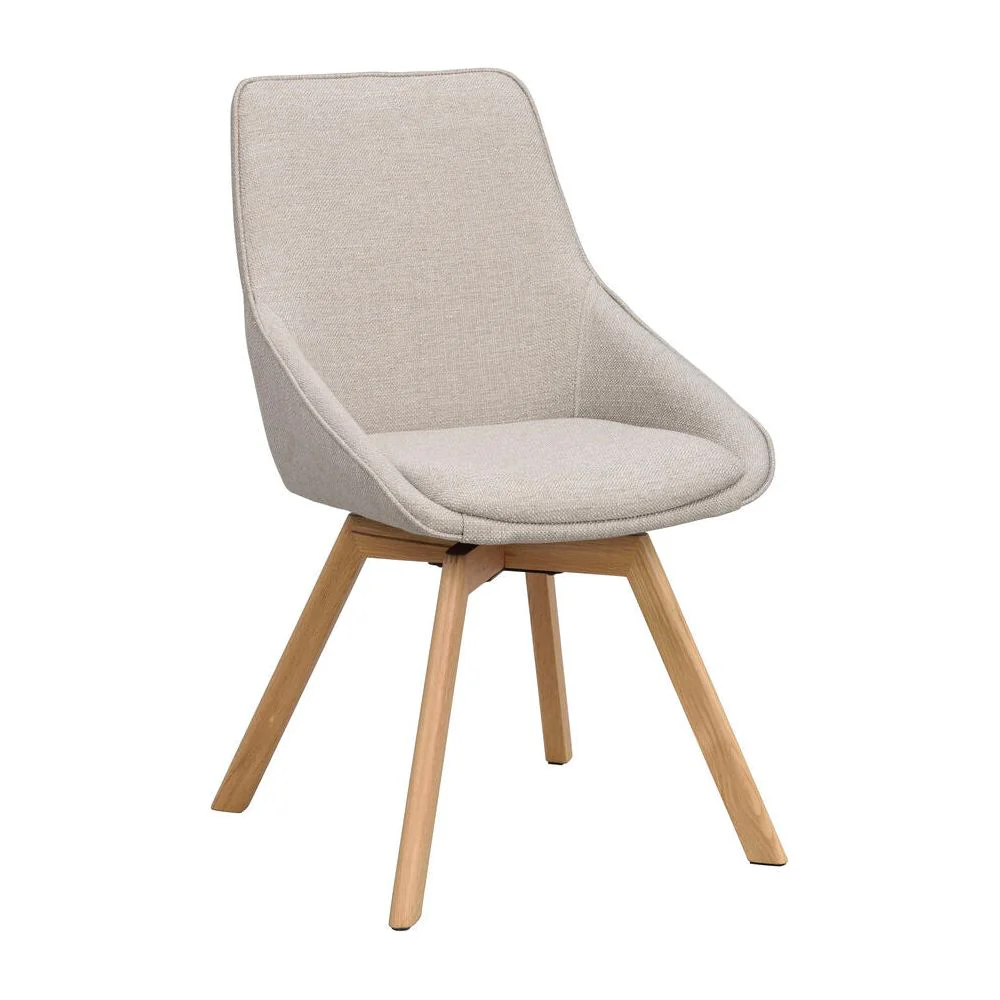 ALISON Essstuhl Beige/Eiche Stoff 51x60x88cm