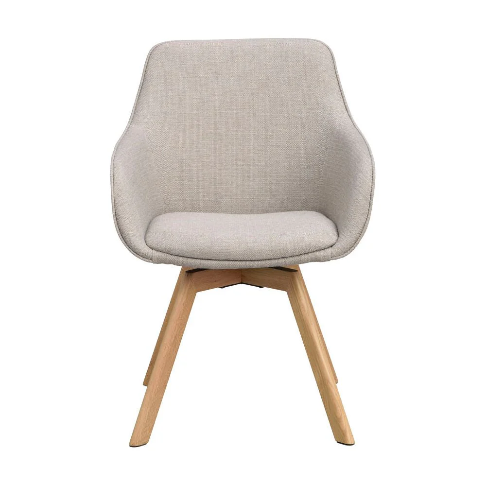 ALISON Essstuhl Beige/Eiche Stoff 58x60x88cm - Image 2