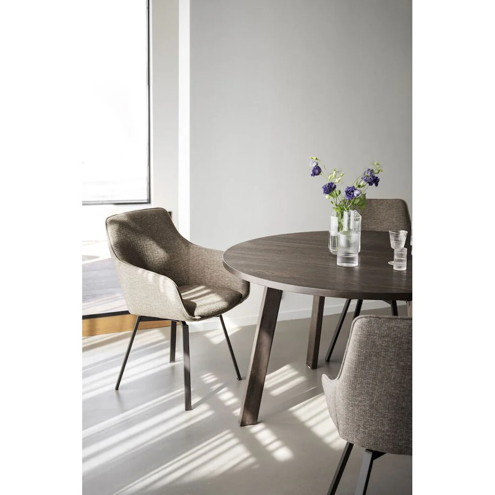 ALISON Essstuhl Dunkelbeige/schwarz 58x59x89cm - Image 2