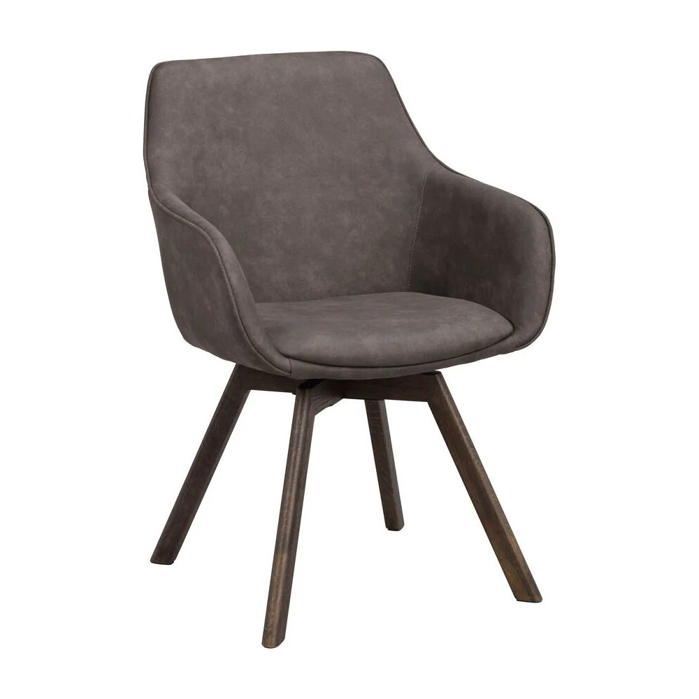 ALISON Essstuhl Dunkelgrau/Braun 58x60x88cm