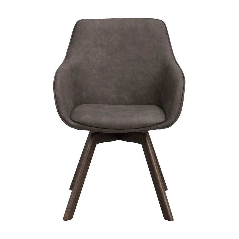 ALISON Essstuhl Dunkelgrau/Braun 58x60x88cm - Image 2