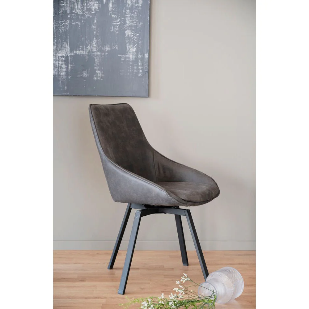 ALISON Essstuhl Dunkelgrau/Schwarz 51x60x87cm - Image 3