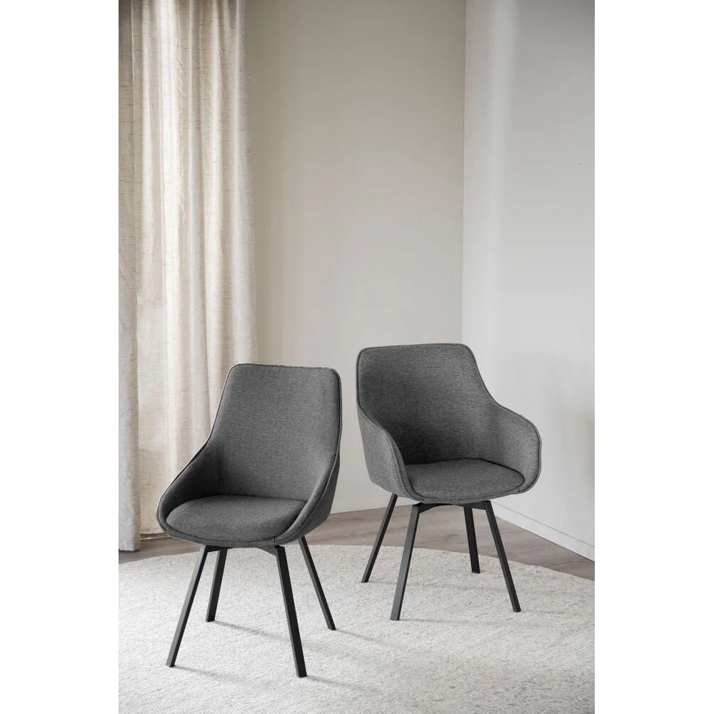 ALISON Essstuhl Grau/Schwarz 58x59x89cm - Image 2