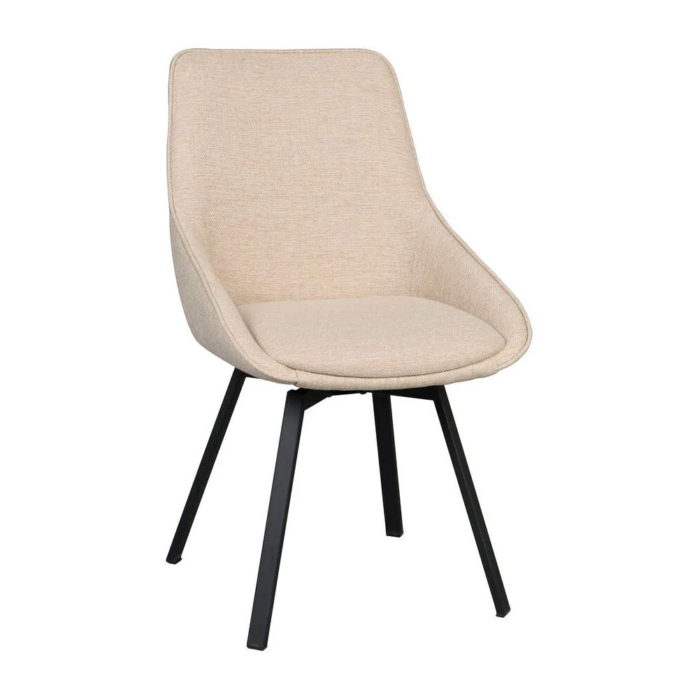 ALISON Essstuhl Hellbeige/Schwarz 51x60x87cm