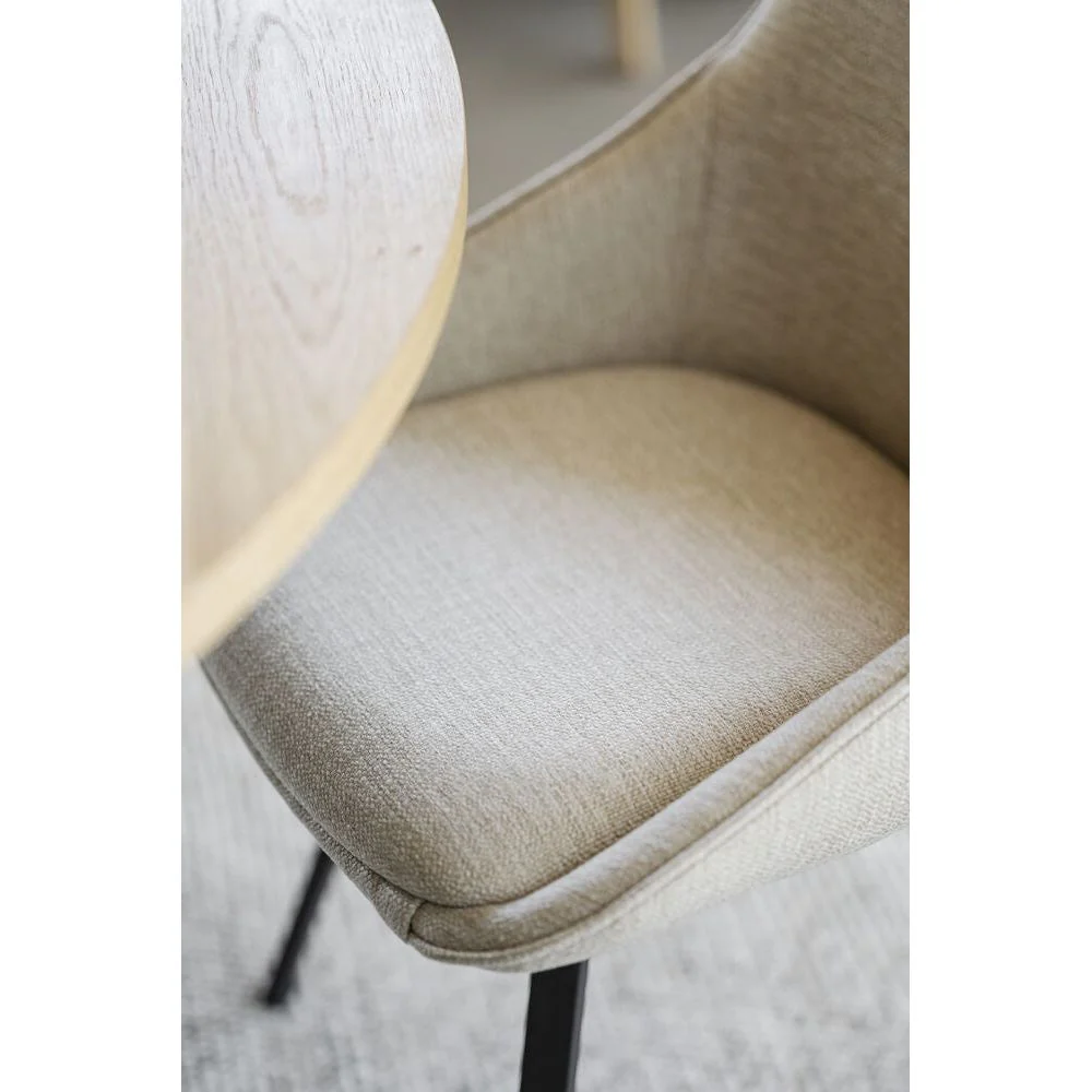 ALISON Essstuhl Hellbeige/Schwarz 51x60x87cm - Image 3