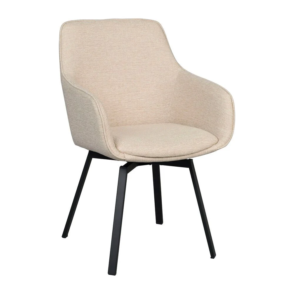 ALISON Essstuhl Hellbeige/Schwarz 58x59x89cm