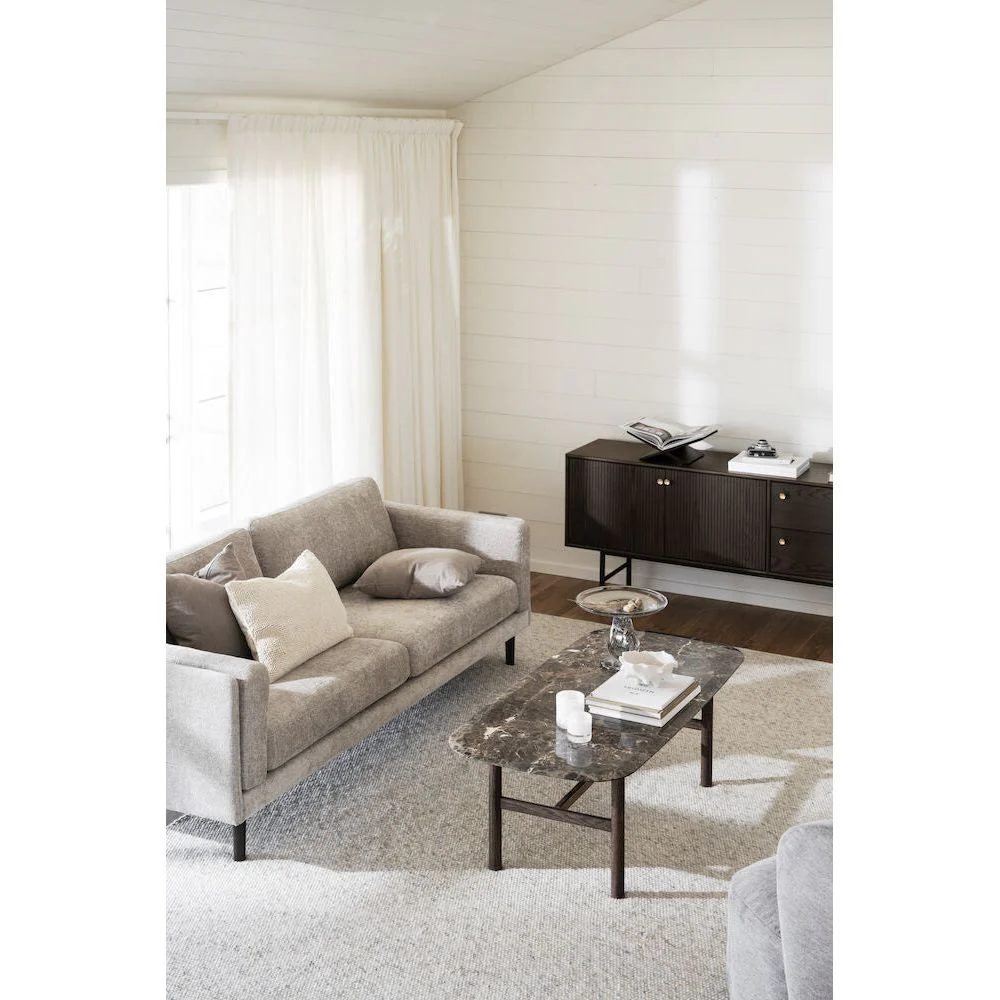 BRADEN 3-Sitzer-Sofa Hellbeige/Braun 216x87x78cm - Image 4