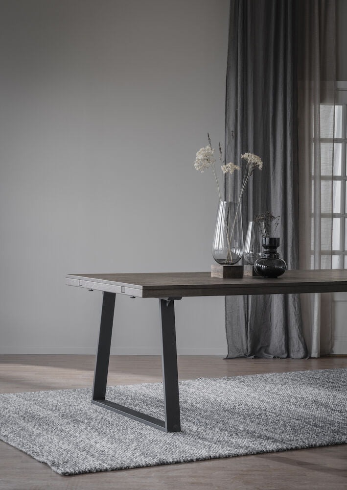 BROOKLYN Esstisch Dunkelbraun/Schwarz 220-320x95x75cm - Image 4