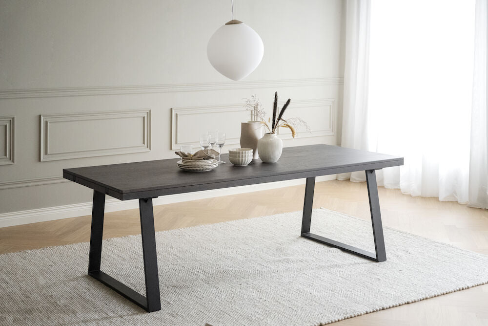 BROOKLYN Esstisch Dunkelbraun/Schwarz 220-320x95x75cm - Image 7